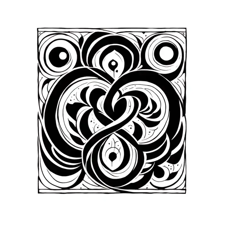 eternal love of family, infinity and timespace symbolism universal tattoo design idea