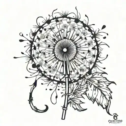 dandelion tattoo design idea