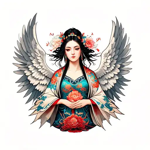 seraphim angel tattoo design idea
