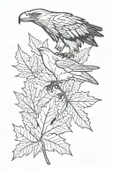 maple leaf Canada mountains nature white-headed sea eagle orcas Bavaria edelweiss tattoo design idea