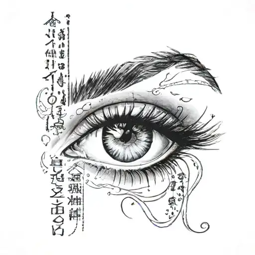 eyes tattoo with the sentence eyes tell more than word scould ever say  tattoo design idea