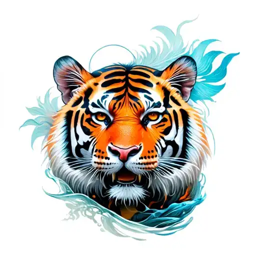 tiger, koi, scorpion and lionness tattoo design idea