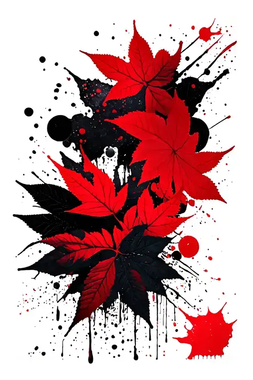 Cloud Japanese Leafs tattoo design idea