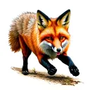 running red fox tattoo design idea