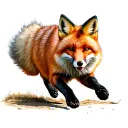running red fox tattoo design idea