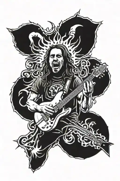 pearl jam and Nirvana morphed together tattoo design idea