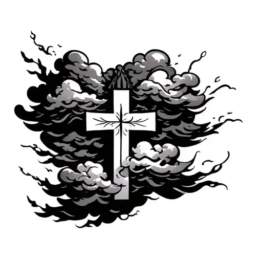clouds faith cross blessed  tattoo design idea