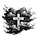 clouds faith cross blessed  tattoo design idea