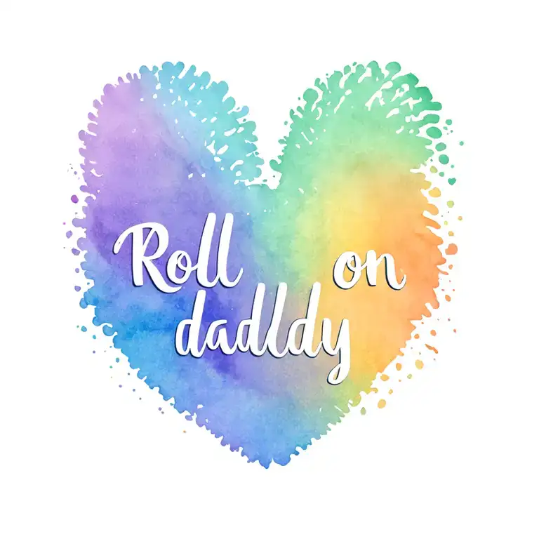 "Roll on daddy" thumb print heart tattoo design idea