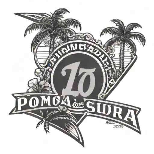 Pomona california tattoo sleeve dodger stadium Pomona Logo 10 freeway california shape palm trees tattoo design idea