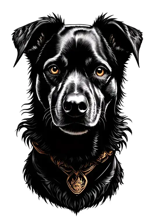 Belgian dog and crow and joker face tattoo design idea