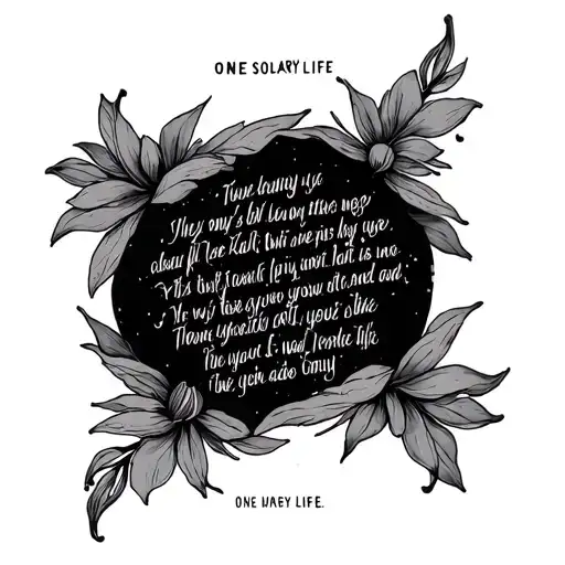 one solitary life poem written tattoo design idea