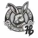 playboy bunny logo with org letters tattoo design idea