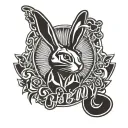 playboy bunny logo with org letters tattoo design idea
