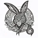 playboy bunny logo with org letters tattoo design idea