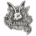 playboy bunny logo with org letters tattoo design idea