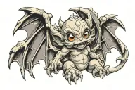 cute baby gargoyle tattoo design idea