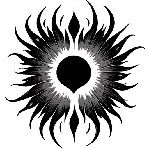 twin flame shaped rays tattoo design idea