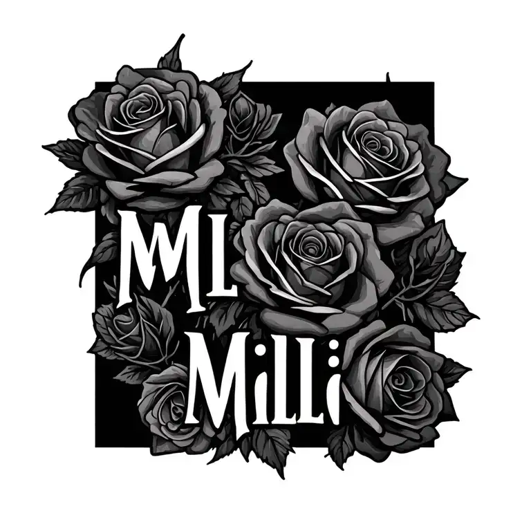 "Millie " roses tattoo design idea