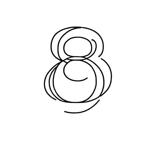 Number 8 made from the word ocho tattoo design idea