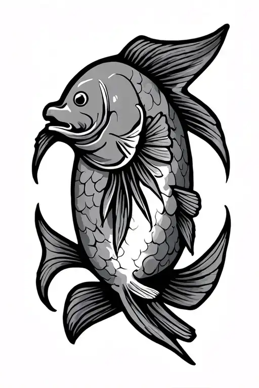 jesus fish, holy trinity symbol tattoo design idea