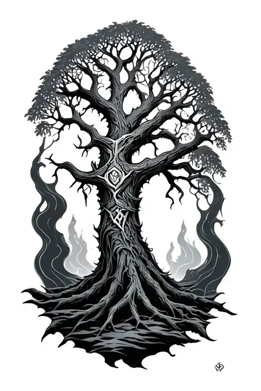norse tree tattoo design idea