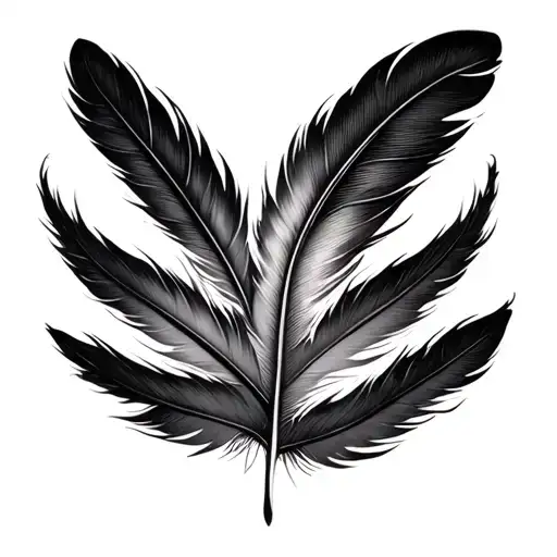 Falling Feather tattoo design idea