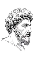 Marcus Aurelius half face tattoo design idea