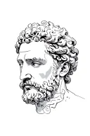 Marcus Aurelius half face tattoo design idea