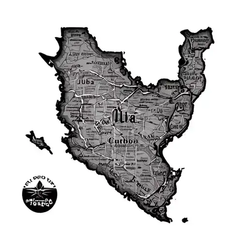 Cuba maps tattoo design idea
