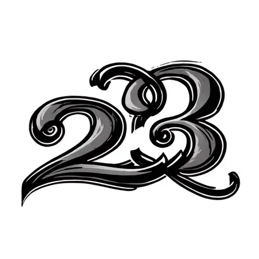 Number 23 tattoo design idea