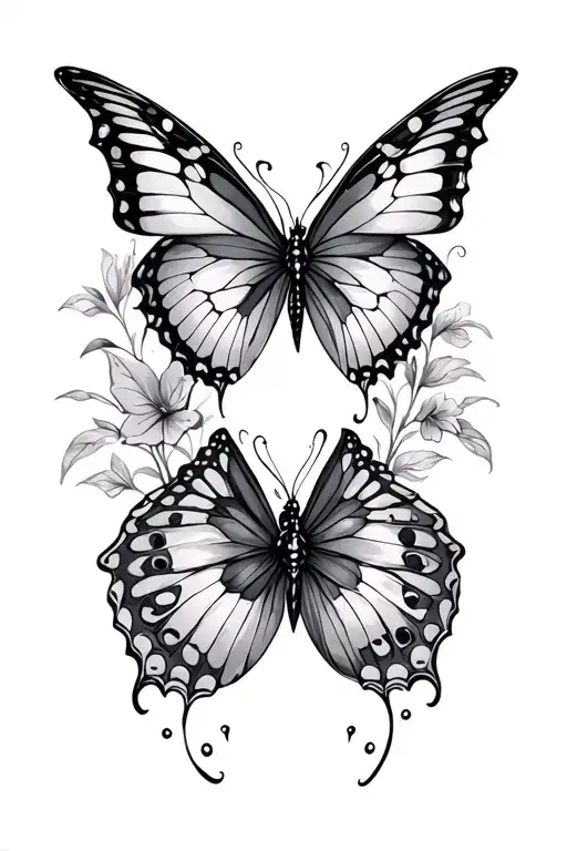 infinity and butterfly tattoo design idea
