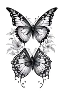 infinity and butterfly tattoo design idea