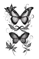 infinity and butterfly tattoo design idea