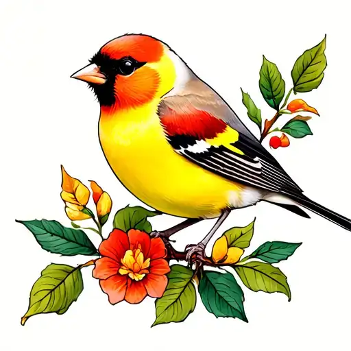 goldfinch tattoo design idea