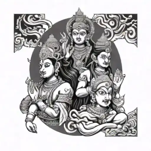brahma vishnu shiva tattoo design idea