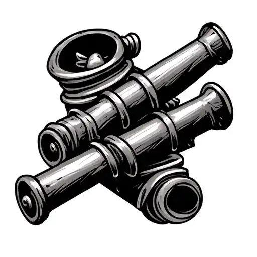 navy crossed cannons tattoo design idea