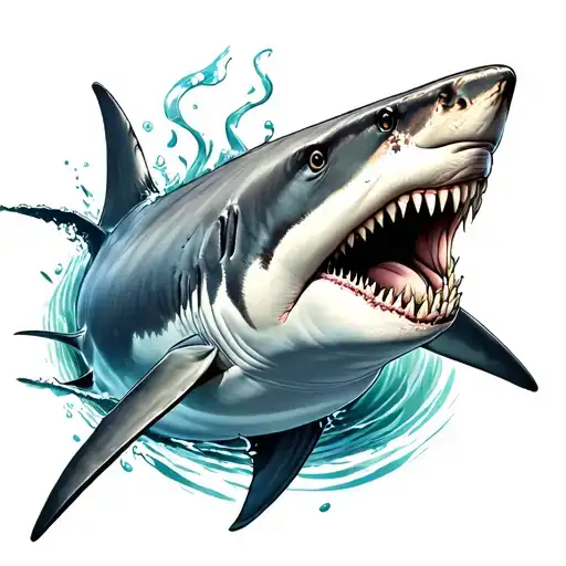 great white shark tattoo design idea
