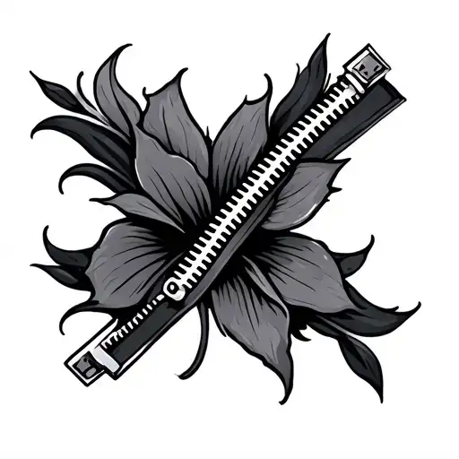 Zipper tattoo design idea