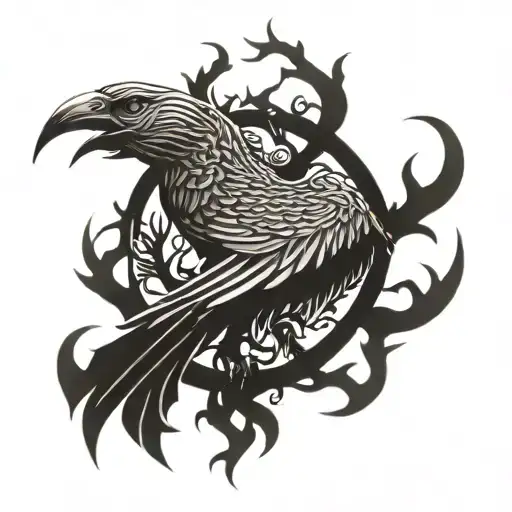 Phoenix Bird Inside A Tree Of Life tattoo design idea