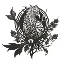 Phoenix Bird Inside A Tree Of Life tattoo design idea