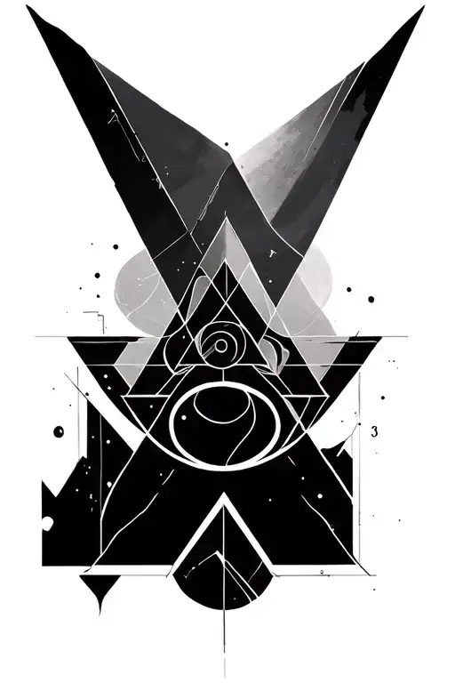 Sacred geometric tattoo, symbolizing order emerging from chaos, inspired by Pythagoras and the golden ratio tattoo design idea