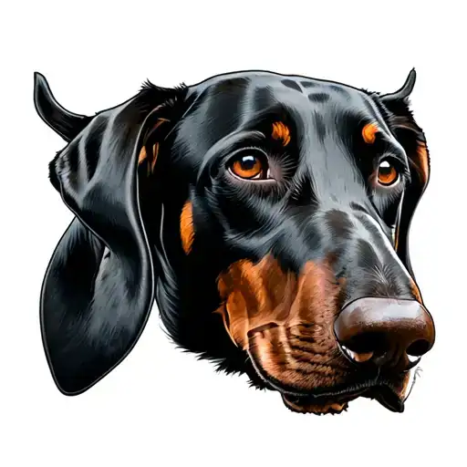 Cerberus Doberman dog head tattoo design idea