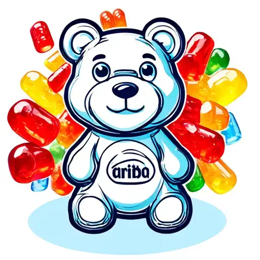 Haribo gummy bear mascot no color tattoo design idea