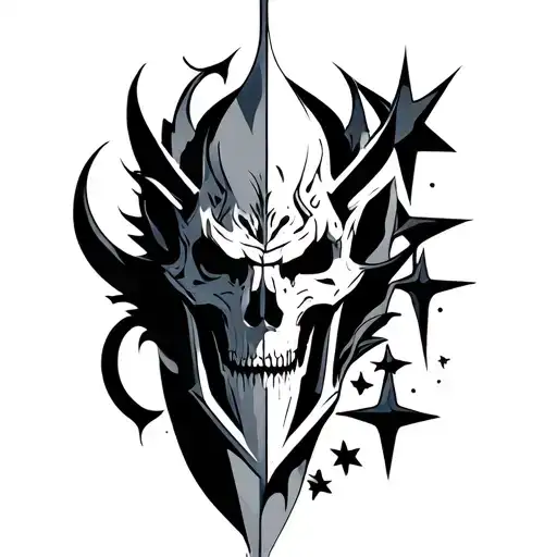 Azor with 9 stars tattoo design idea