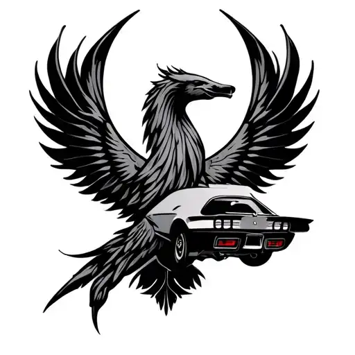 Pontiac firebird logo feminine tattoo design idea