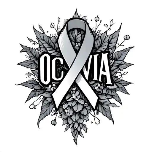 "Octavia " cancer ribbon tattoo design idea