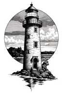 light house tattoo design idea