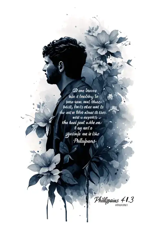 bible verse Philippians 4:13 tattoo design idea