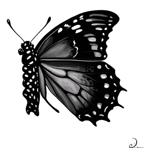 Fingerprint Butterfly tattoo design idea